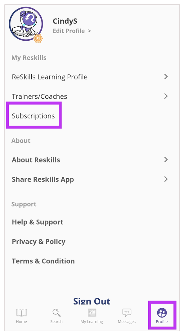 ReSkills Mobile App Subscription
