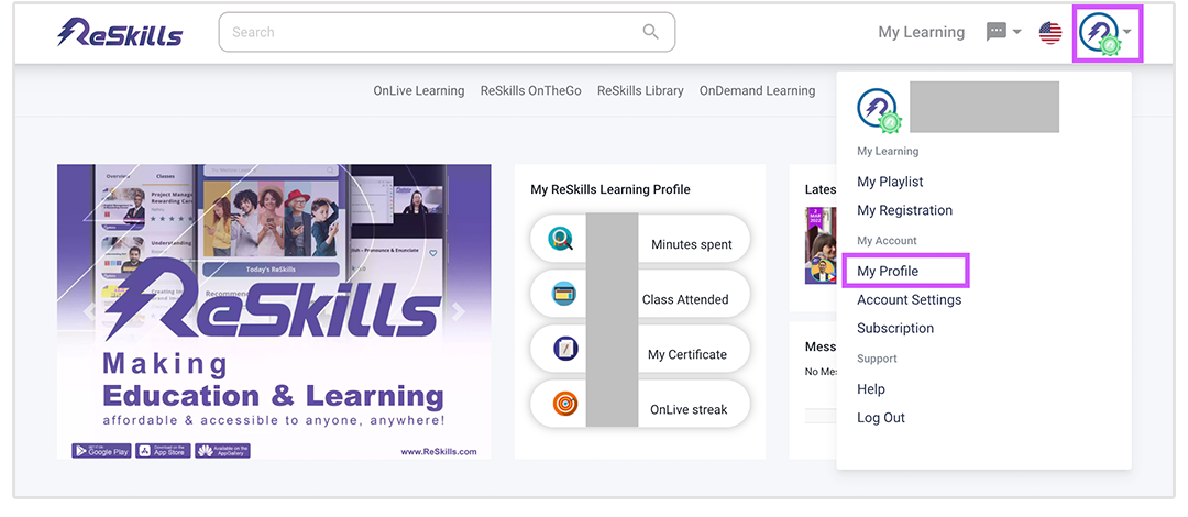 ReSkills learner's profile