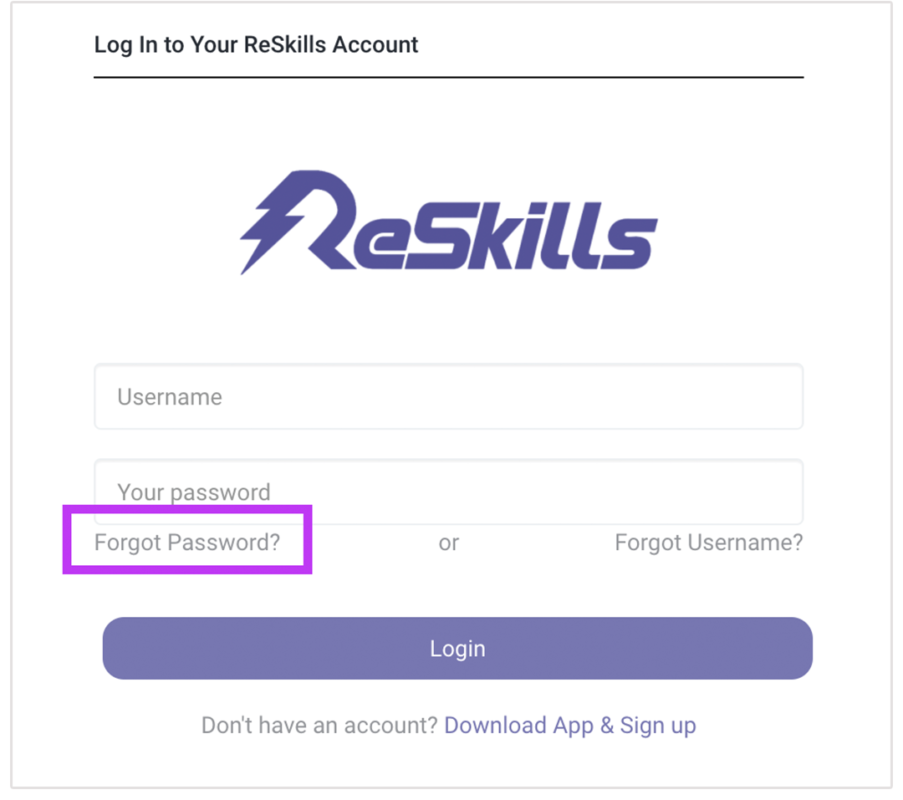 ReSkills Password Reset