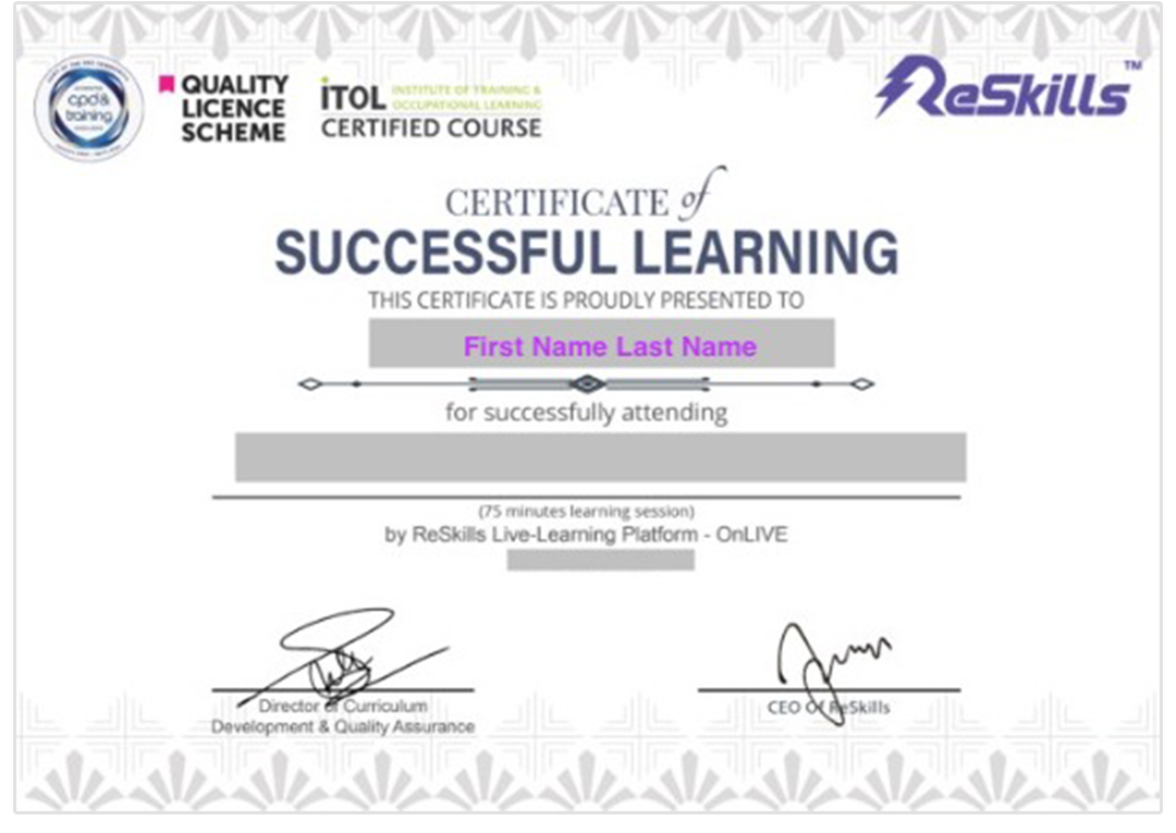 ReSkills certificate