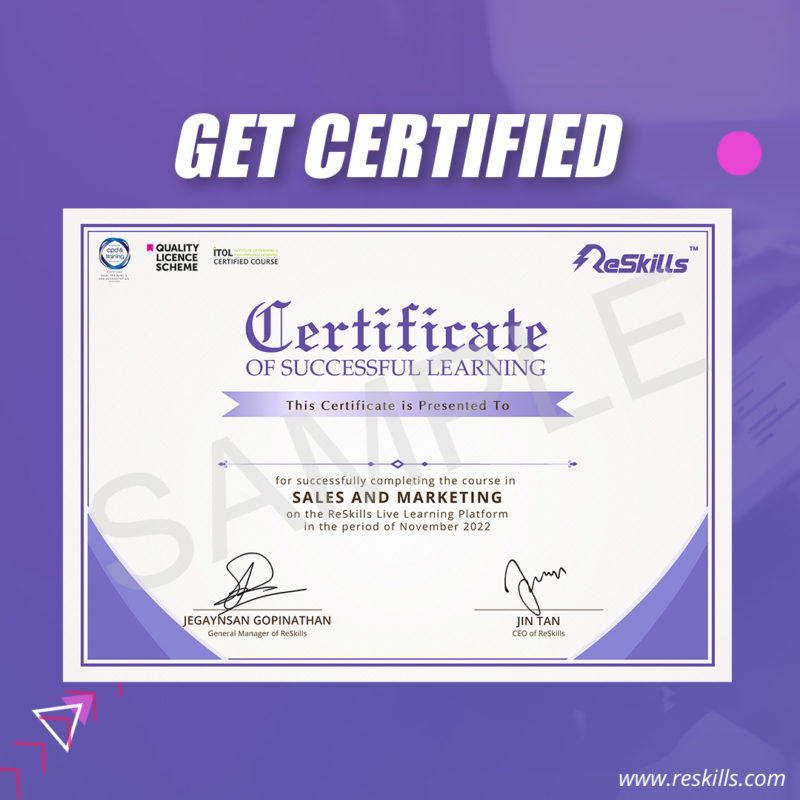 Sales and marketing certificate