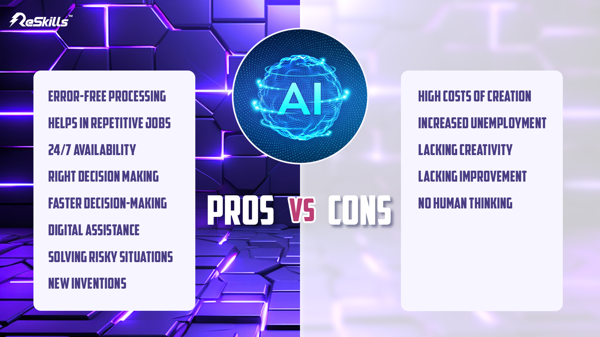 Pros & Cons of AI Technology - ReSkills